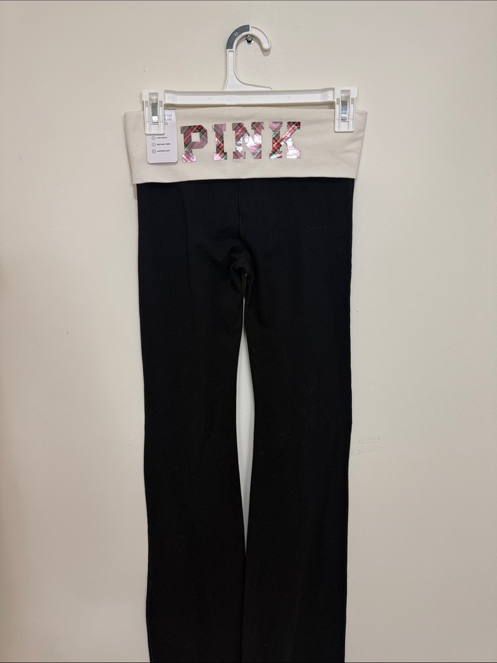 PINk NWT Black Fold-Over Waist Yoga Pants